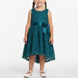 Zunie Elegant Green Lace Kids Dress